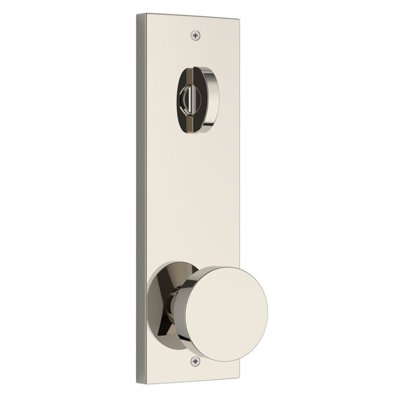 Santa Cruz Handleset, Contemporary Knob, Polished Nickel, 2.69" W x 2.41" D