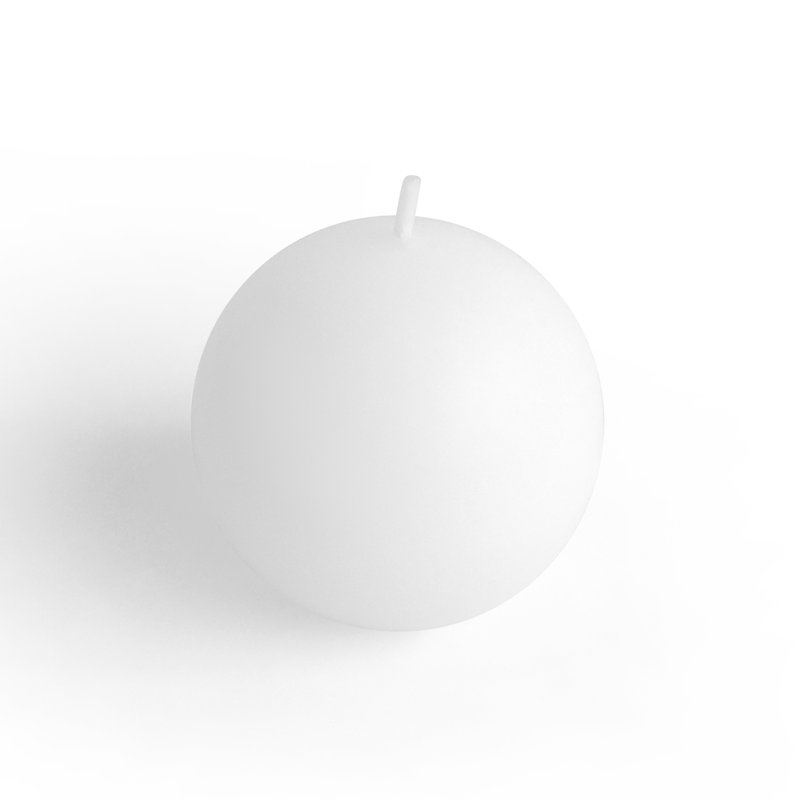 White 4-Inch Citronella Ball Candles, Set of 2