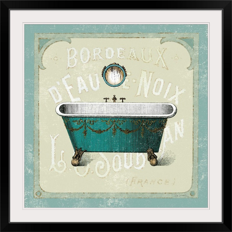 « parisians, salle de bain iv » par sue schlabach, impression, Cadre noir, H 20" x l 20" x P 1"