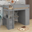 Lit mezzanine simple avec placards et bureau