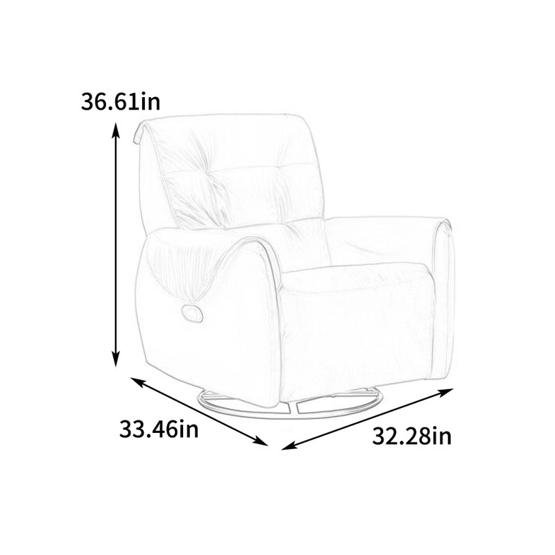 Fauteuil inclinable en similicuir Natig, Crème - jaune