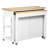 Extendable Kitchen Island With 47.2 X 19.7 Countertop, Rubber Wood Top, Storage Drawers, Decor Panel Texture-1316311761