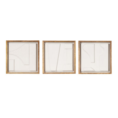 Modern Sculptural Wall Art Plaque Set