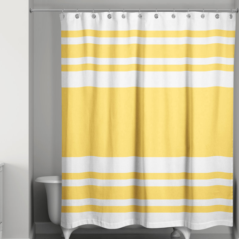 Rideau de douche Hylan, Jaune rayé 2