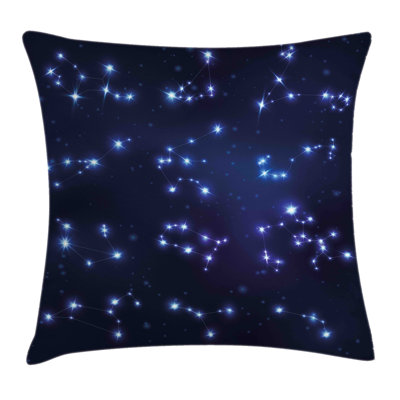 Constellation Galaxy and Signs Square Pillow Cover