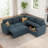 Anureet Modular Sleeper Sectional L Shaped Couch Sofa Bed With Storage Seat