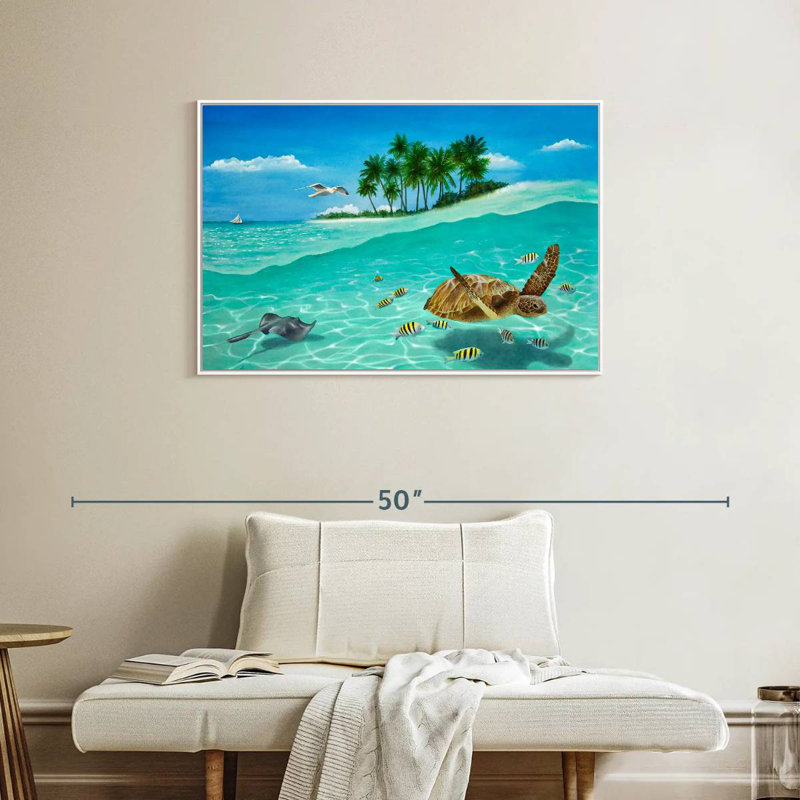 Breezin ', Cadre flottant blanc, 37 po x 25 po