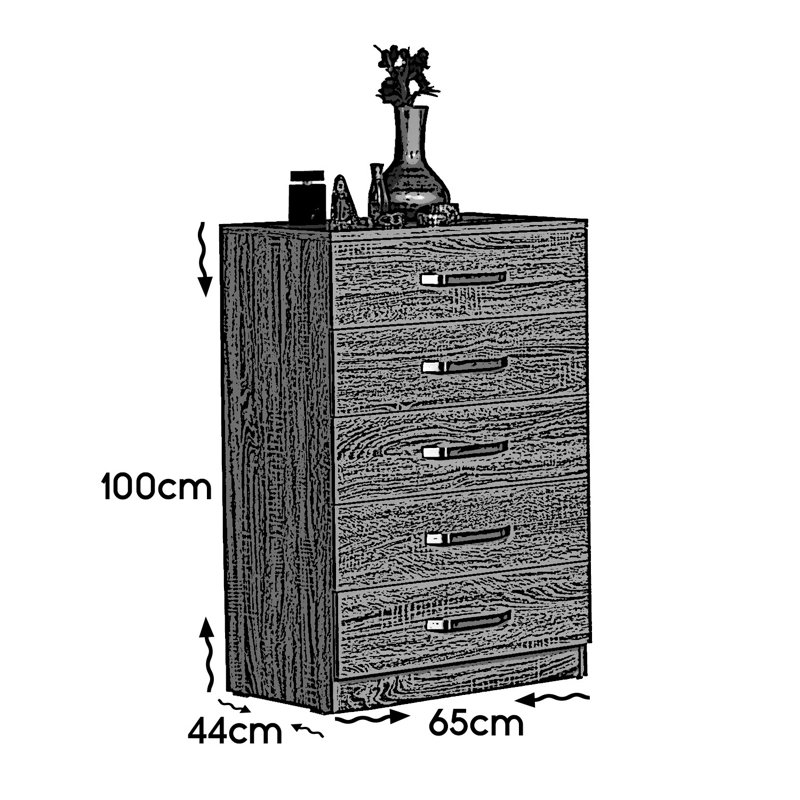 Commode 5 tiroirs 25,59 po Haggerty