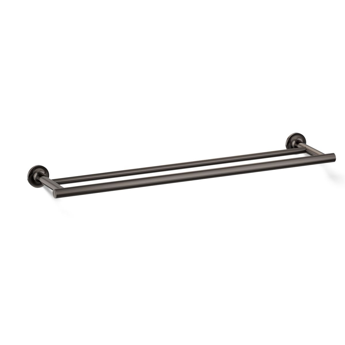 Purist Double 24" Wall Mounted Towel Bar, Vibrant Titanium
