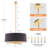 Presidio 5-Light Dimmable Chandelier with Drum-shaped Fabric Shade & Adjustable Height-47987032