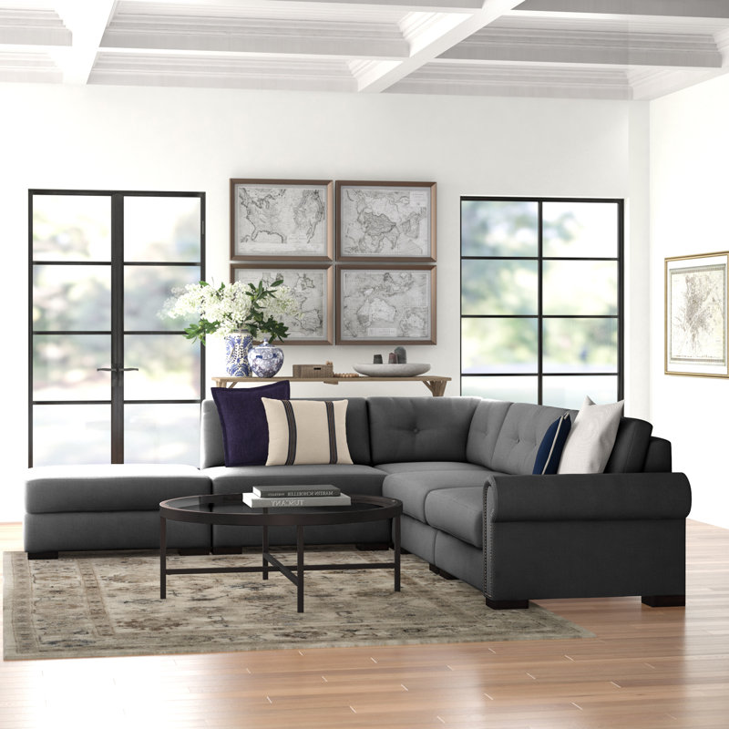 Canapé modulaire en coin de 121 po Mosely, Charbon de bois Revolution®, Face à la gauche