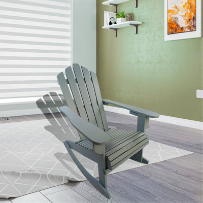Chaise Adirondack inclinable à bascule en bois pour l'extérieur, noyer
