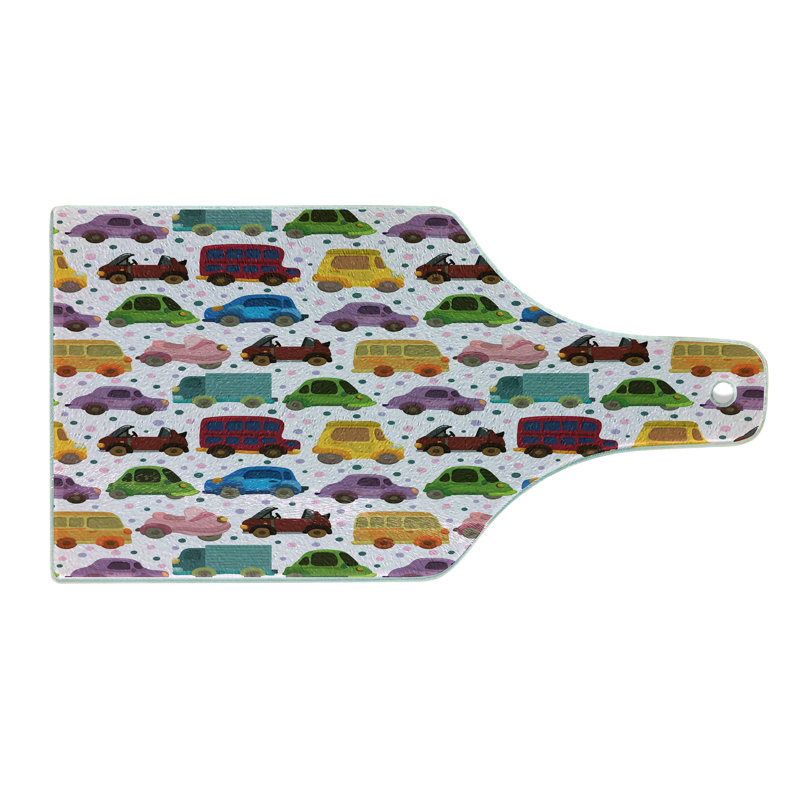Planche à découper en verre trempé Ambesonne Cars