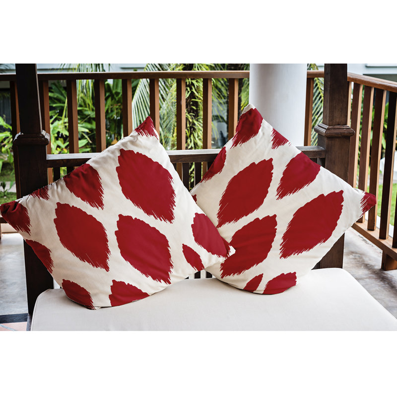 Housse et insert de coussin d'extérieur Abstract, H 20 po x l 20 po, Rouge