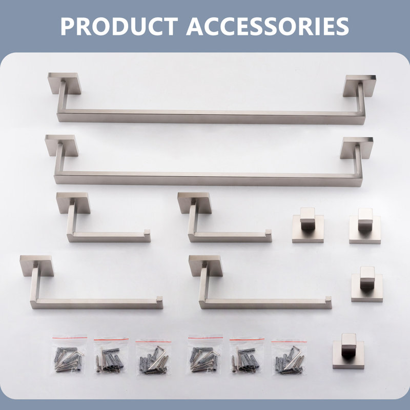 10 - Piece Bathroom Hardware Set, Brushed Nickel