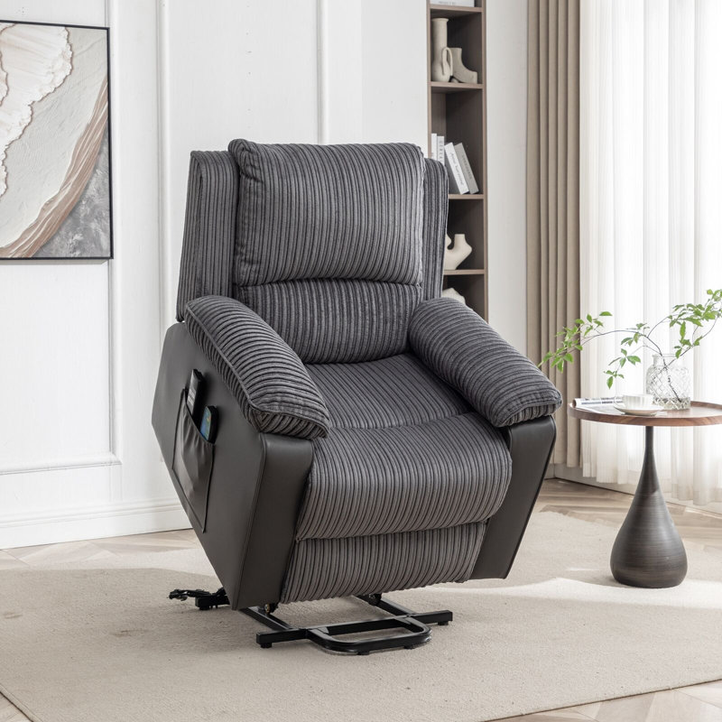 Amenah 93cm Wide Lift Assist Ergonomic Recliner, Grey