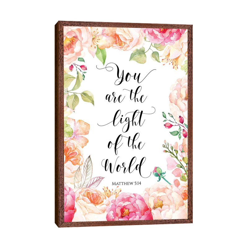 You Are The Light Of The World, Matthew 5:14 - Print on Canvas, Classic Brown Wood Framed, 101.6 cm H x 66.04 cm W
