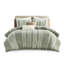 Housse de couette 100% coton à rayures blanches pour lit très grand / très grand avec garniture