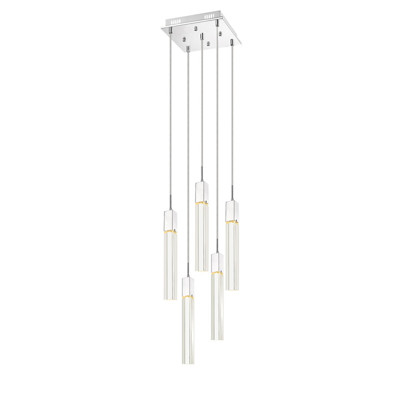 Glacier 5 - Light Pendant, Clear Glacier K9, Polished chrome