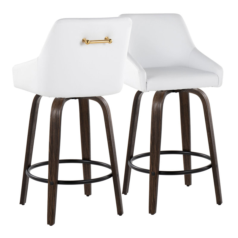 Tabouret de comptoir à hauteur fixe avec pivot, Brun