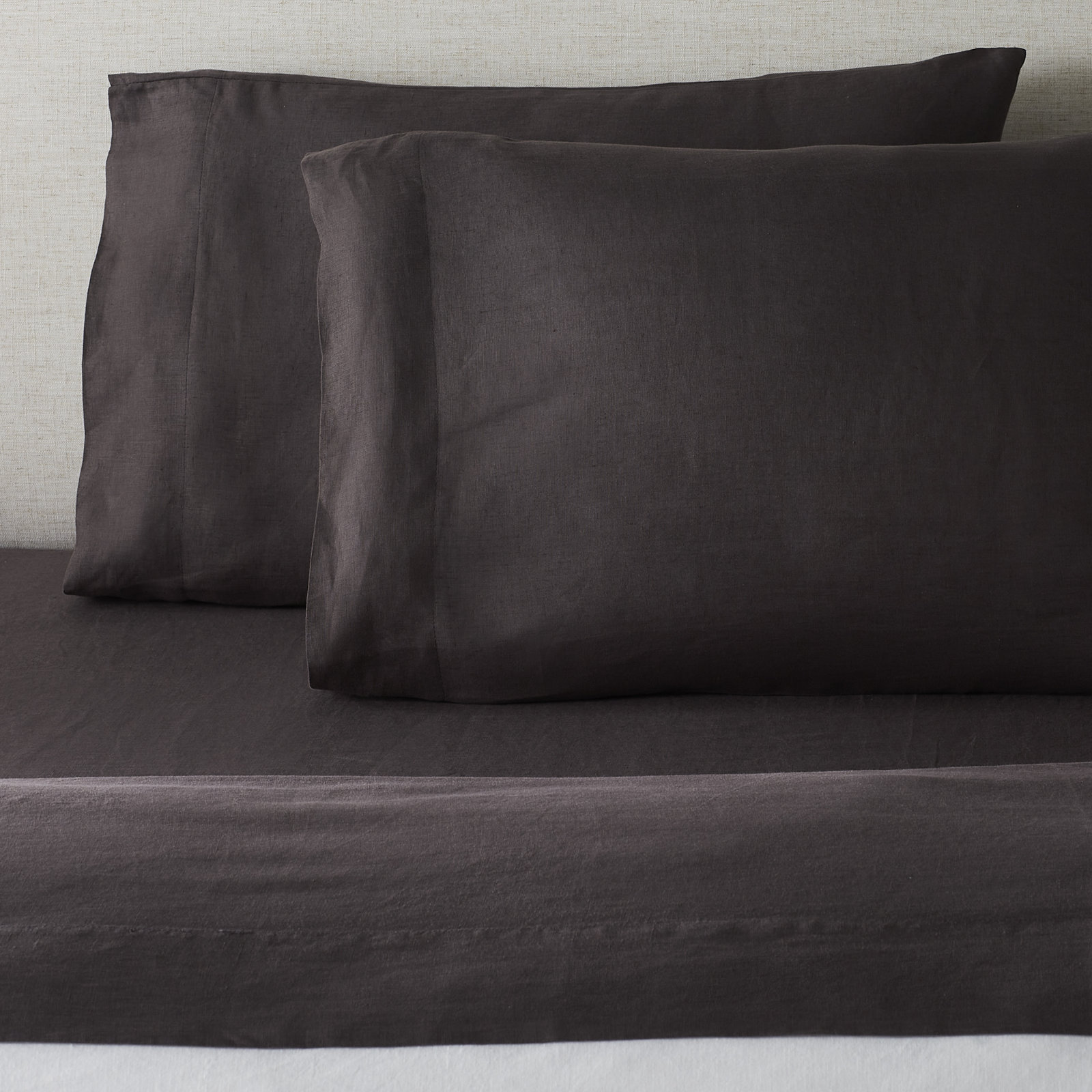 Brima 100% Linen - Set of 2, Standard, Dark Gray