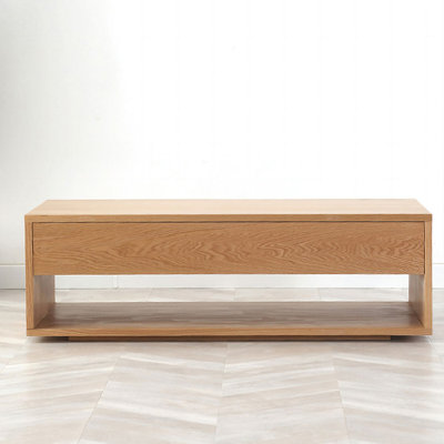 Modern Burlywood Solid Wood Round Coffee Table
