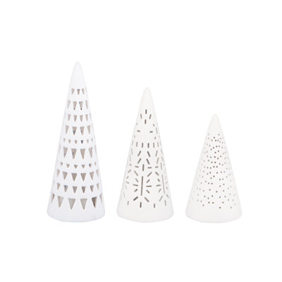 Ensemble de mini sapin en porcelaine Village House - DEL