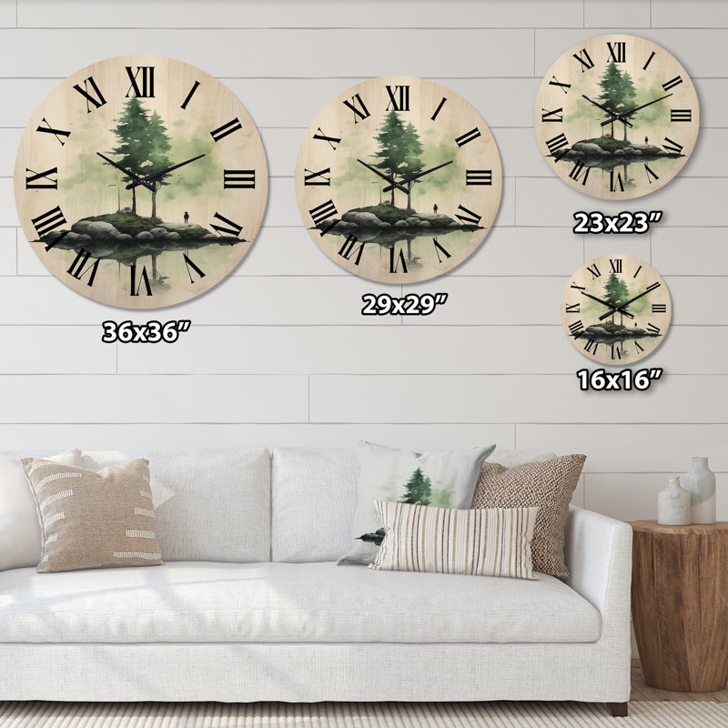 Horloge murale en bois massif Anevay, Grand