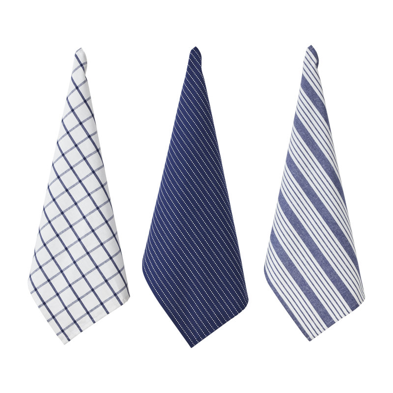 Penguin Home® Kitchen Towels 100% Cotton Eco Friendly & Sustainable Tea Towels Stylish With Different Pattern, Blue Multi