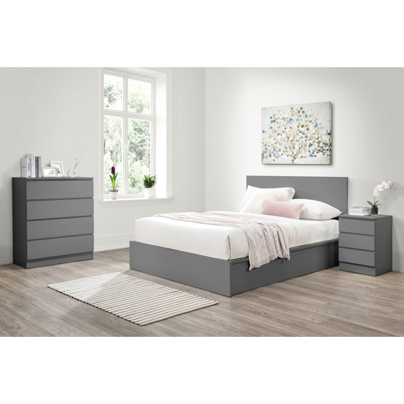 Marqita Double (4'6) Ottoman Bed, Grey, Double (4'6)