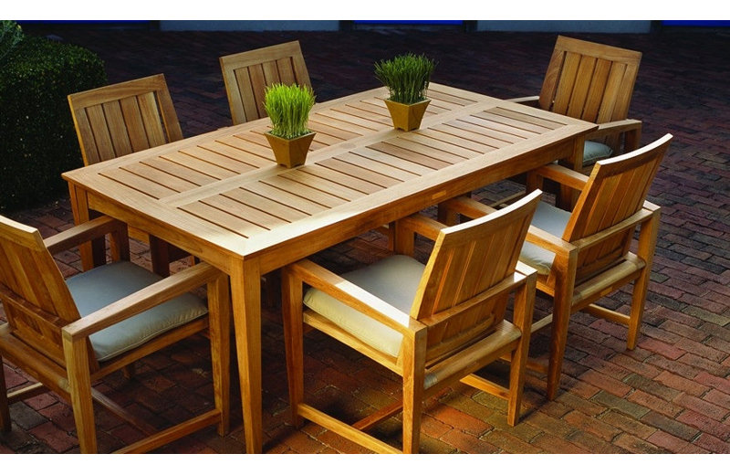 Amalfi Outdoor 7 - Piece Teak Dining Set - Thumbnail 4