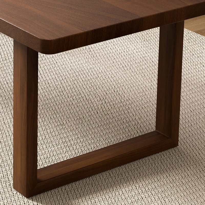Table de salle à manger rectangulaire en bois massif noyer clair, 29,53 po H x 55,12 po L x 27,56 po l