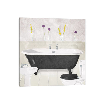 Bathroom Florals Mate by Milli Villa - Wrapped Canvas Painting
