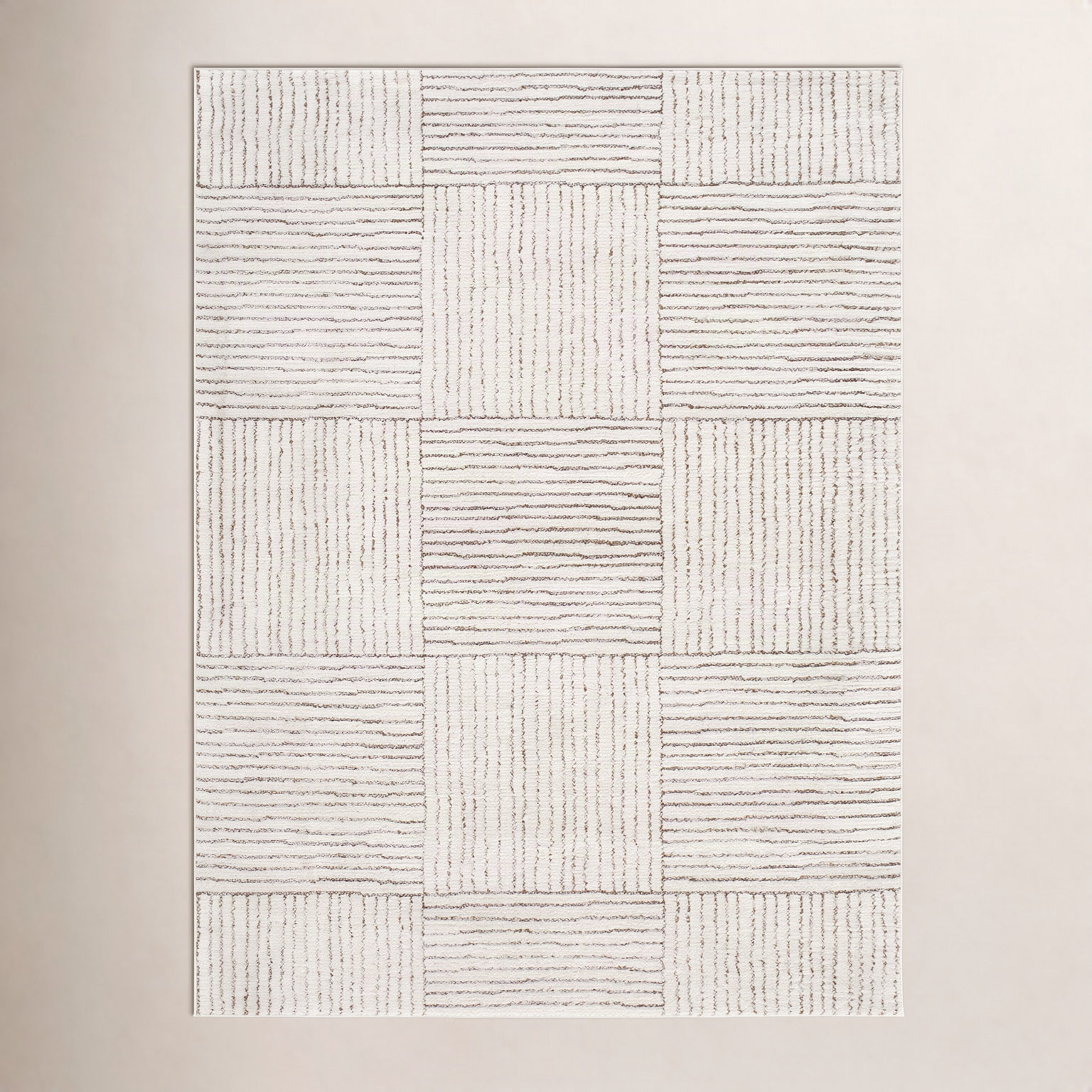 Galey Alix x Livabliss Architect Abstract Rug, Ivory/Dark Brown, Rectangle 9'2" x 12'