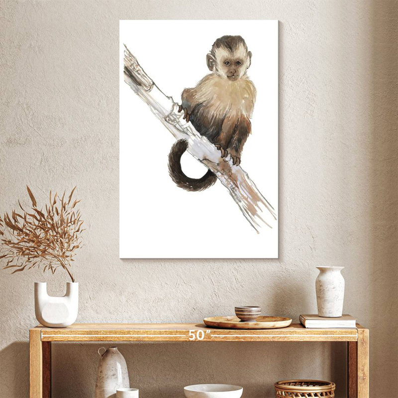 Perching Baby Monkey, 39" H x 26" W