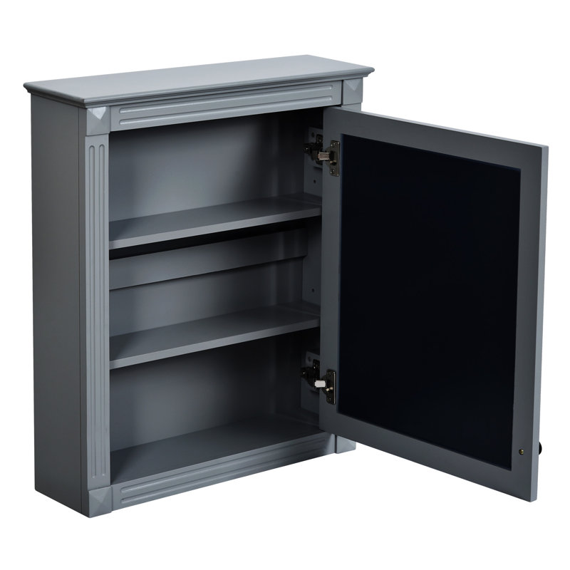 Armoire de rangement murale 24 po x 27 po avec miroir, Gris