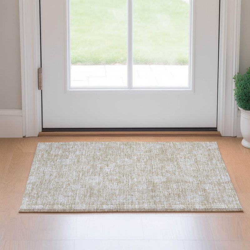 Premium Machine Washable Prisco Beige Rug, Rectangle 1'8" x 2'6"