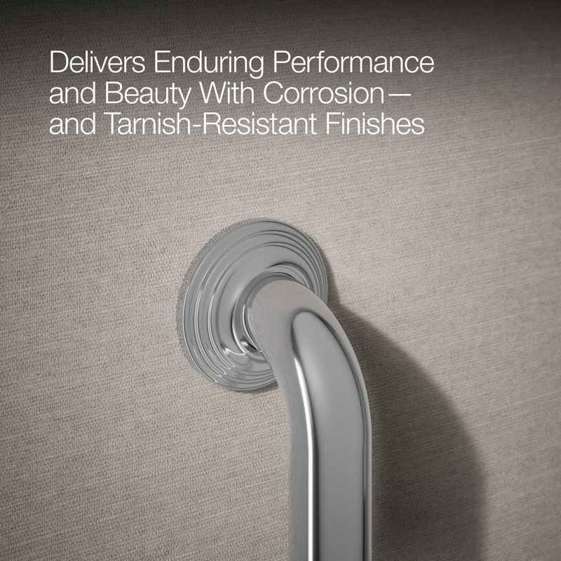 Traditional Grab Bar, Polished Stainless, 12"W