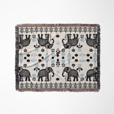 Gardo Elephant Cotton Blend Blanket Throw