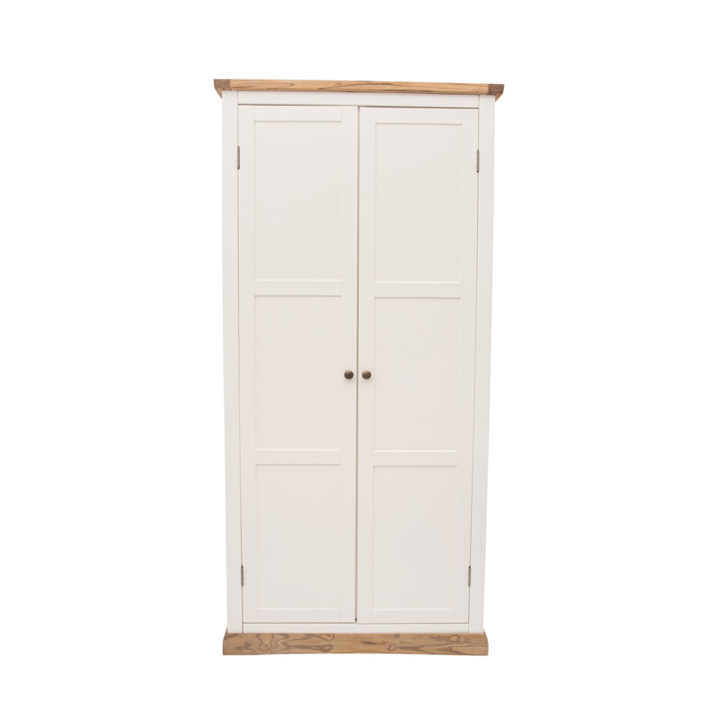 Engen 2 Door Wardrobe, Grey/Waxed/Grey, Black