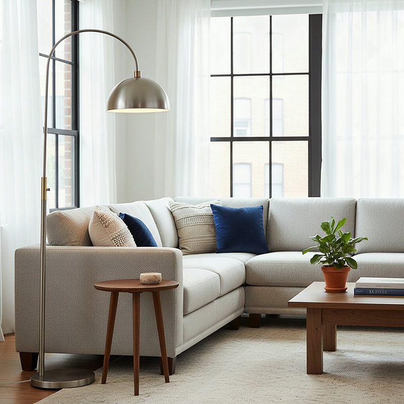71.5" Metal Floor Lamp With Silver Shade