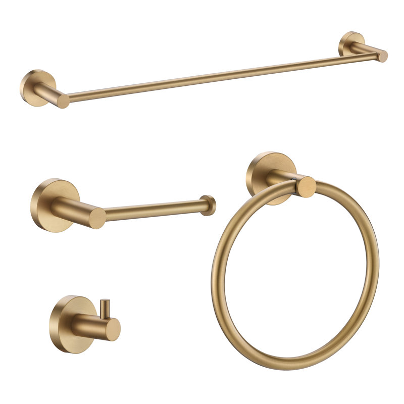 Ensemble d'accessoires de salle de bain 4 pièces ANZZI, Or brossé