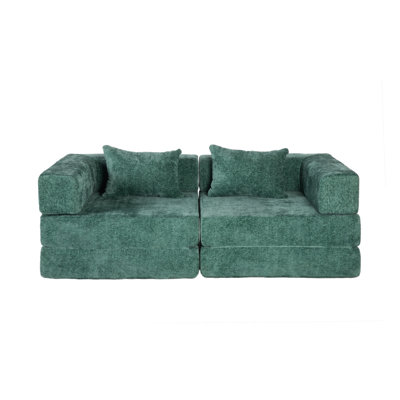 Canapé convertible en tissu chenille 2 places sans os
