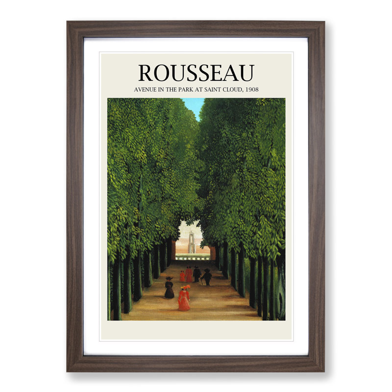 The Avenue in the Park by Henri Rousseau - Picture Frame Painting, 48cm H x 36cm W x 2cm D, Walnut Framed
