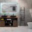 Miroir de salle de bain 72 x 36 pouces à DEL avec façade et rétroéclairage, miroir de meuble-lavabo mural, anti-buée, mémoire, 3 couleurs, réglable en continu-844834682