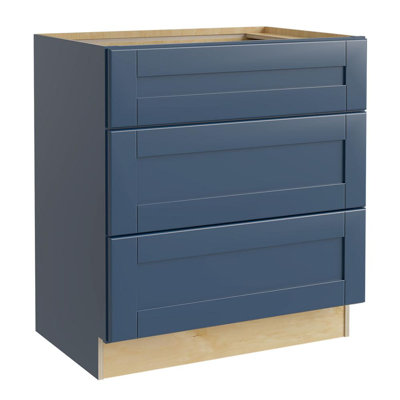Meuble bas de cuisine à tiroirs Gallery Express Mercer, assemblé, 76,2 cm (L) x 61 cm (P) x 87,6 cm (H), couleur bleu marine