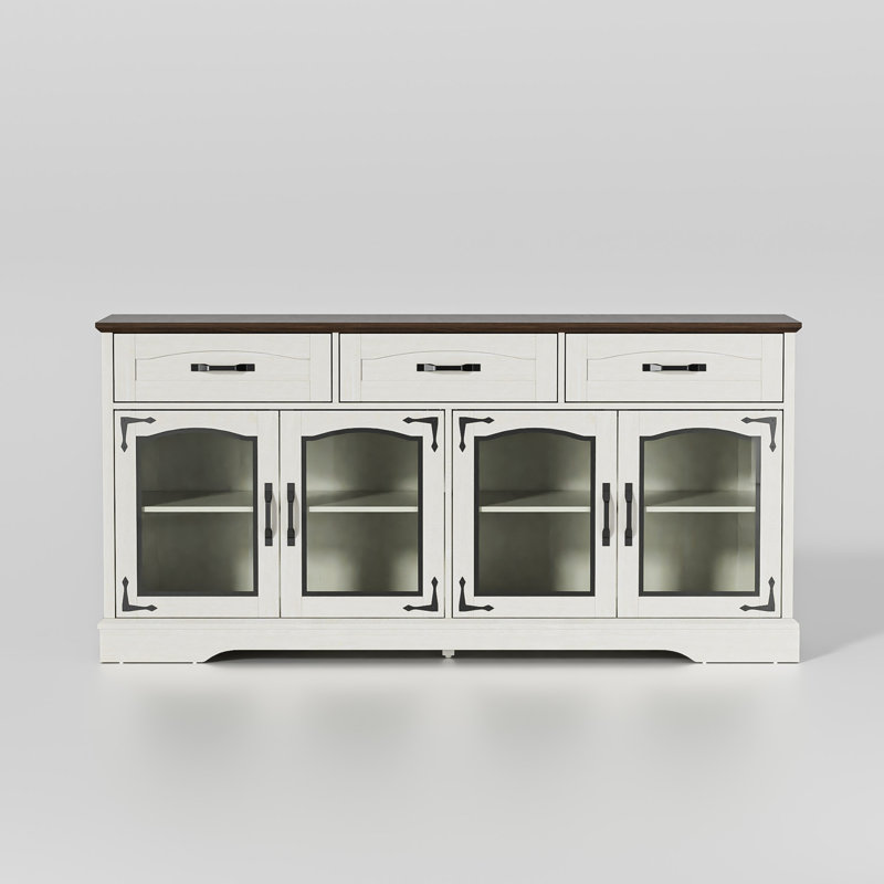 Grand buffet 65,75 "avec porte vitrée