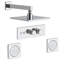 LineaBox Horizontal Square Shower System with 2-Way Diverter, 8-Inch Rain Shower Head and Two Body Sprays, Valve Included-2003762566