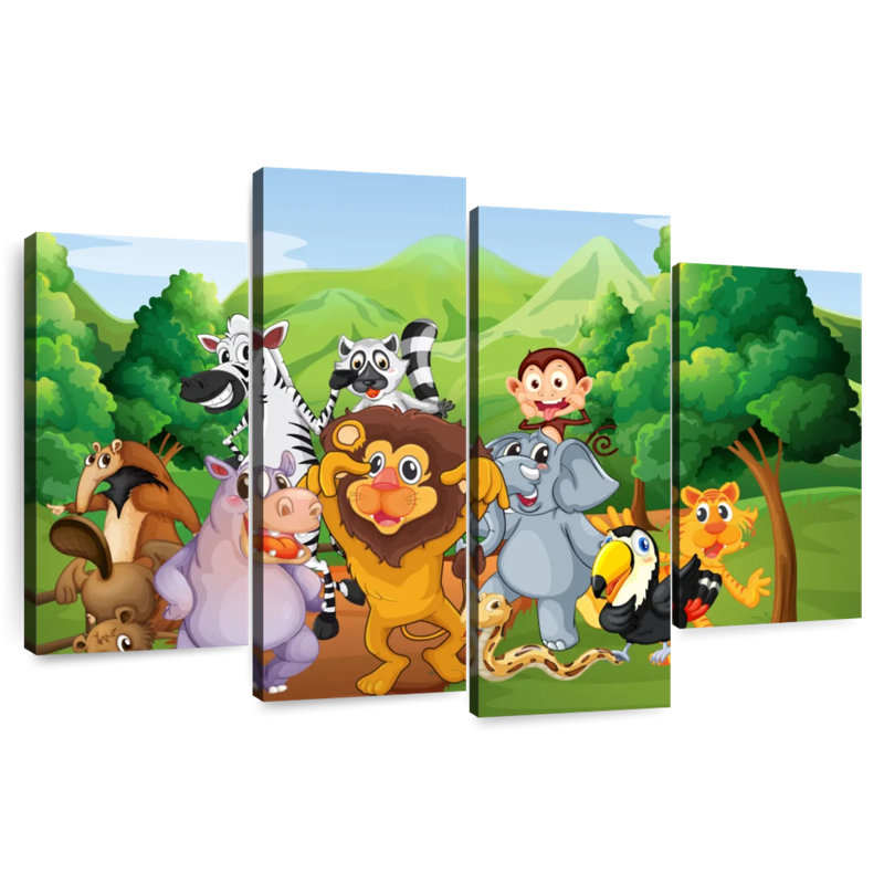 Ashelle, animaux de la jungle amusants, H 22 po x l 36 po