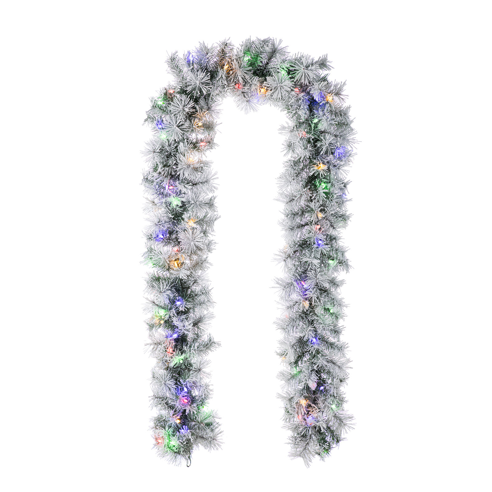 10" Frosted Pre-Lit Christmas Garland